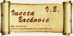 Vuceta Backović vizit kartica